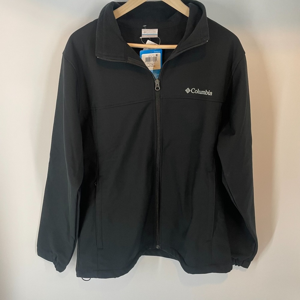 Columbia Bowen Lake Softshell Full Zip Jacket Black Mens L XM1244-010 NEW